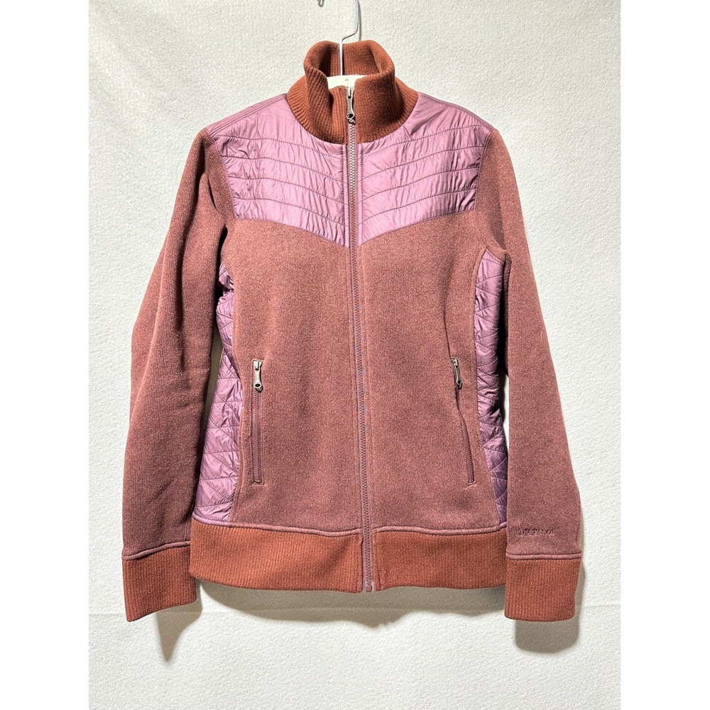 Marmot Women's Fleece Jacket Full Zip Quilted Panels Mauve Purple size Medium